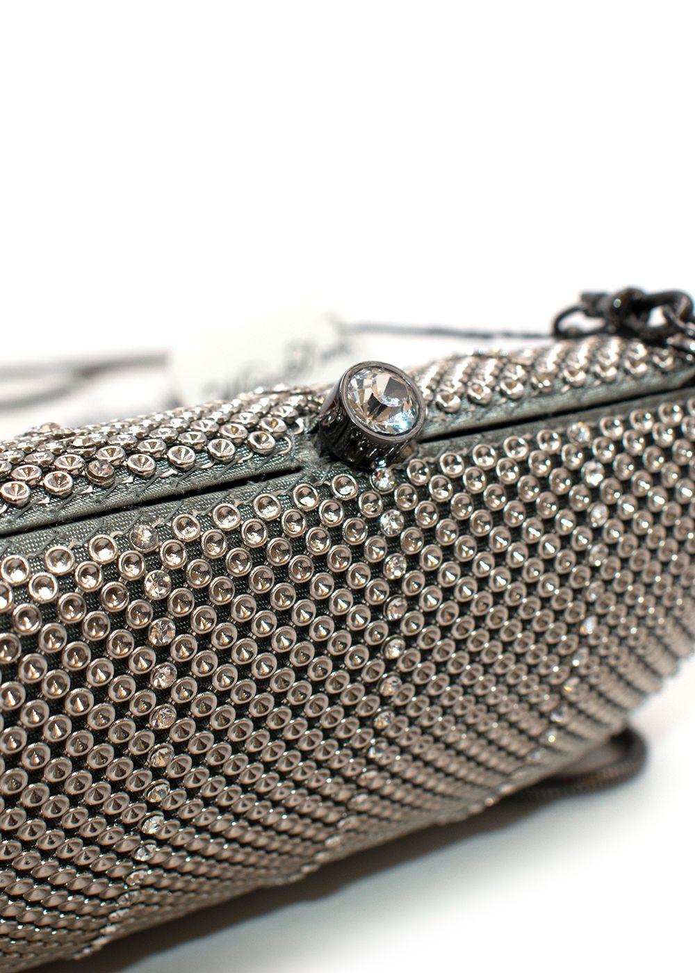 Dimple Mesh Clutch Pewter