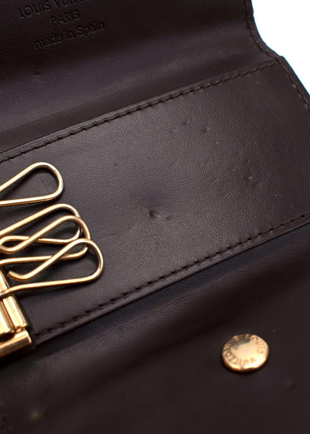 Burgundy Monogram Vernice 4 Key Holder