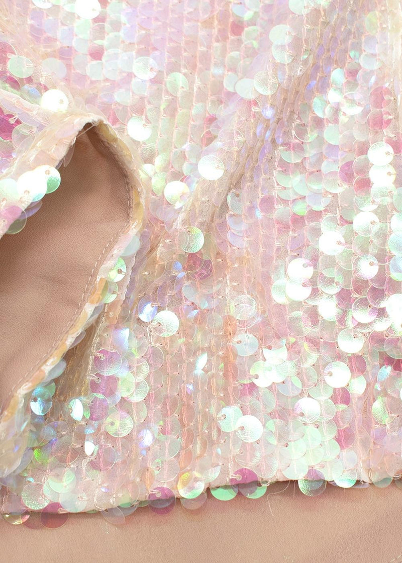 Sandy Liang Pink Sequin Cami Top