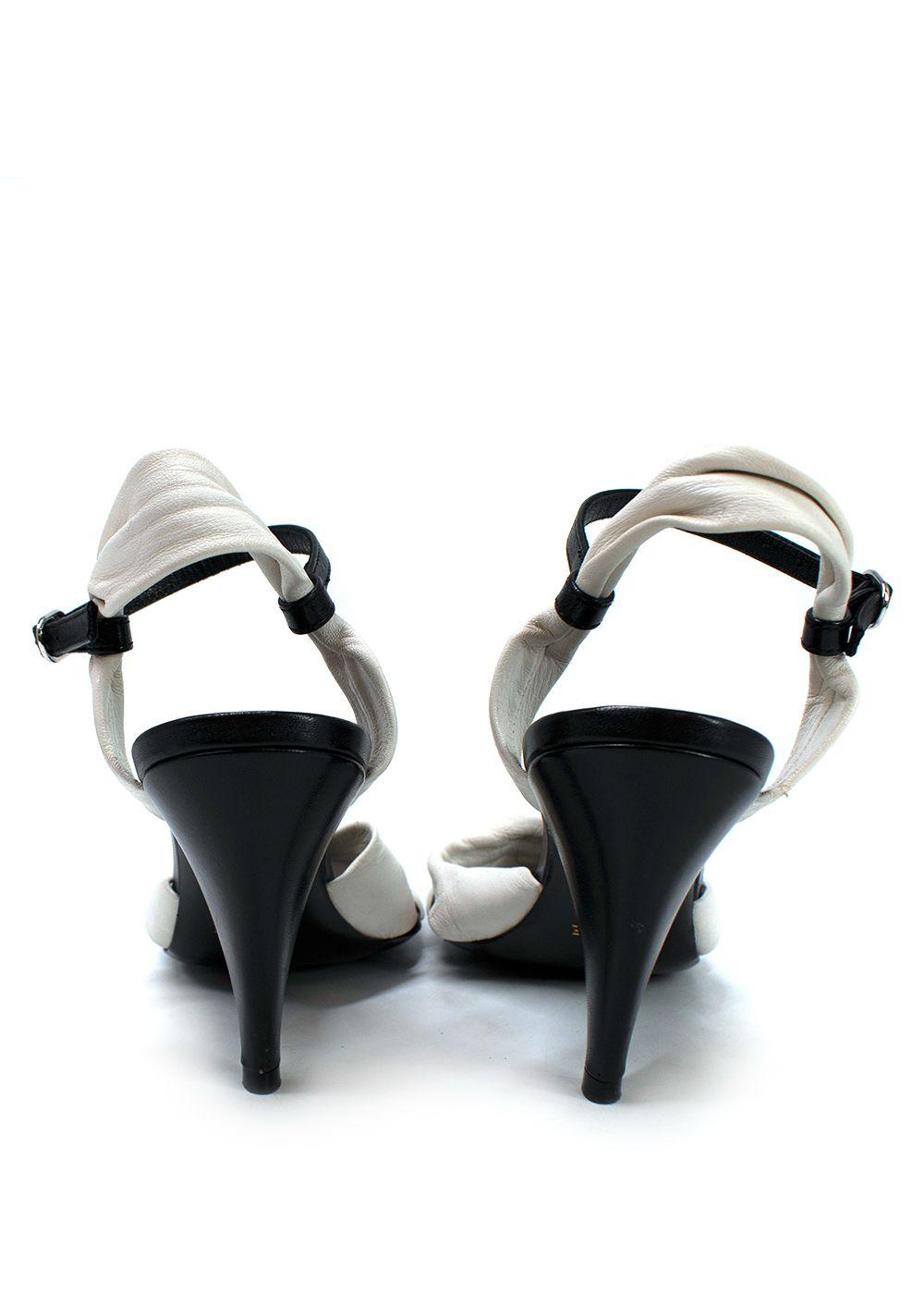 Celine Black and White Leather Twist Pumps