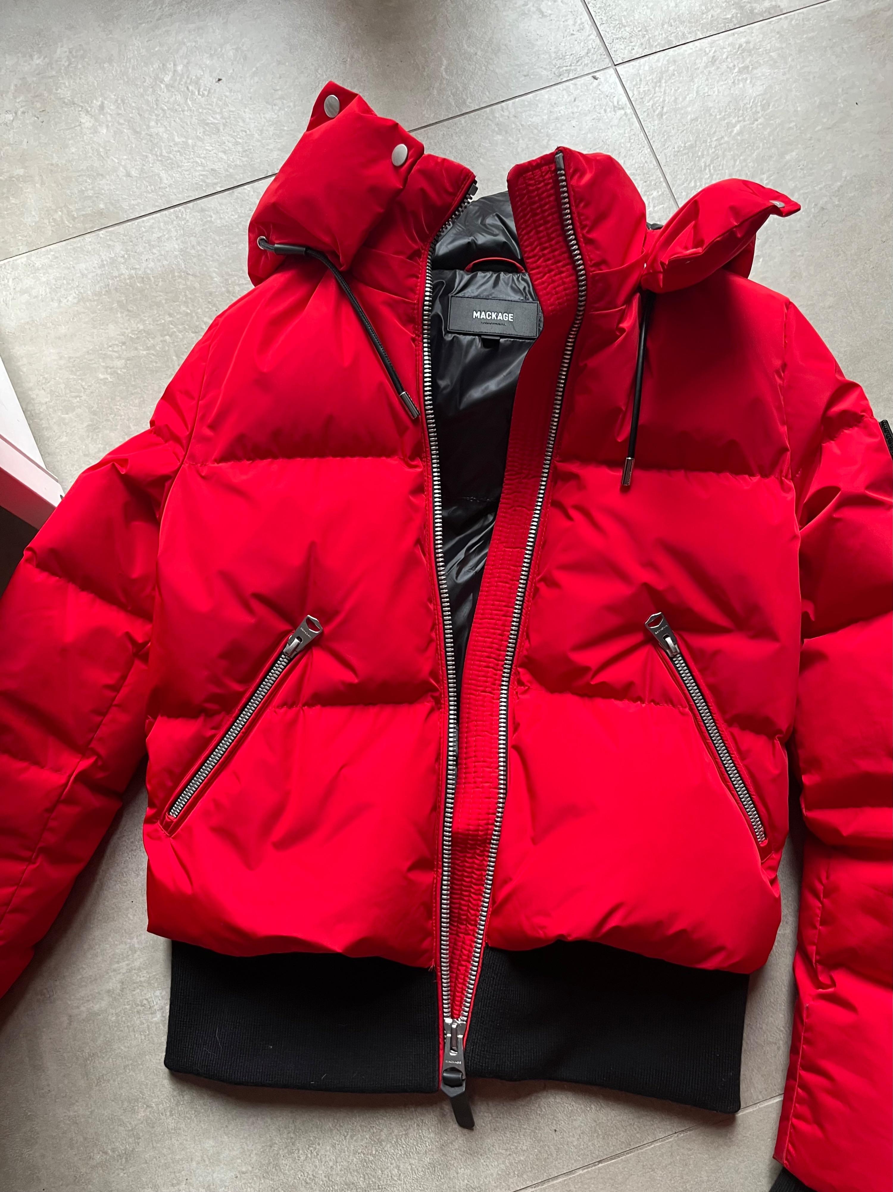 Mackage Red Aubrie Hooded Shell Jacket