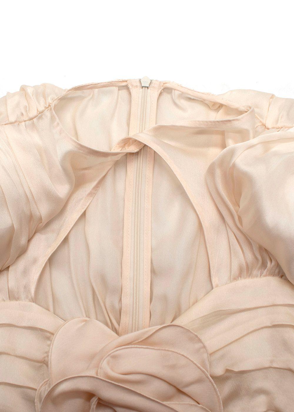 Magda Butrym Cream Rose Detail Silk Mini Dress