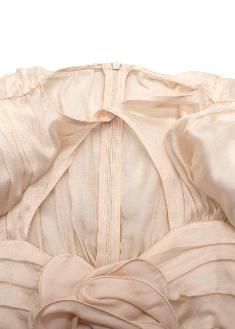 Magda Butrym Cream Rose Detail Silk Mini Dress