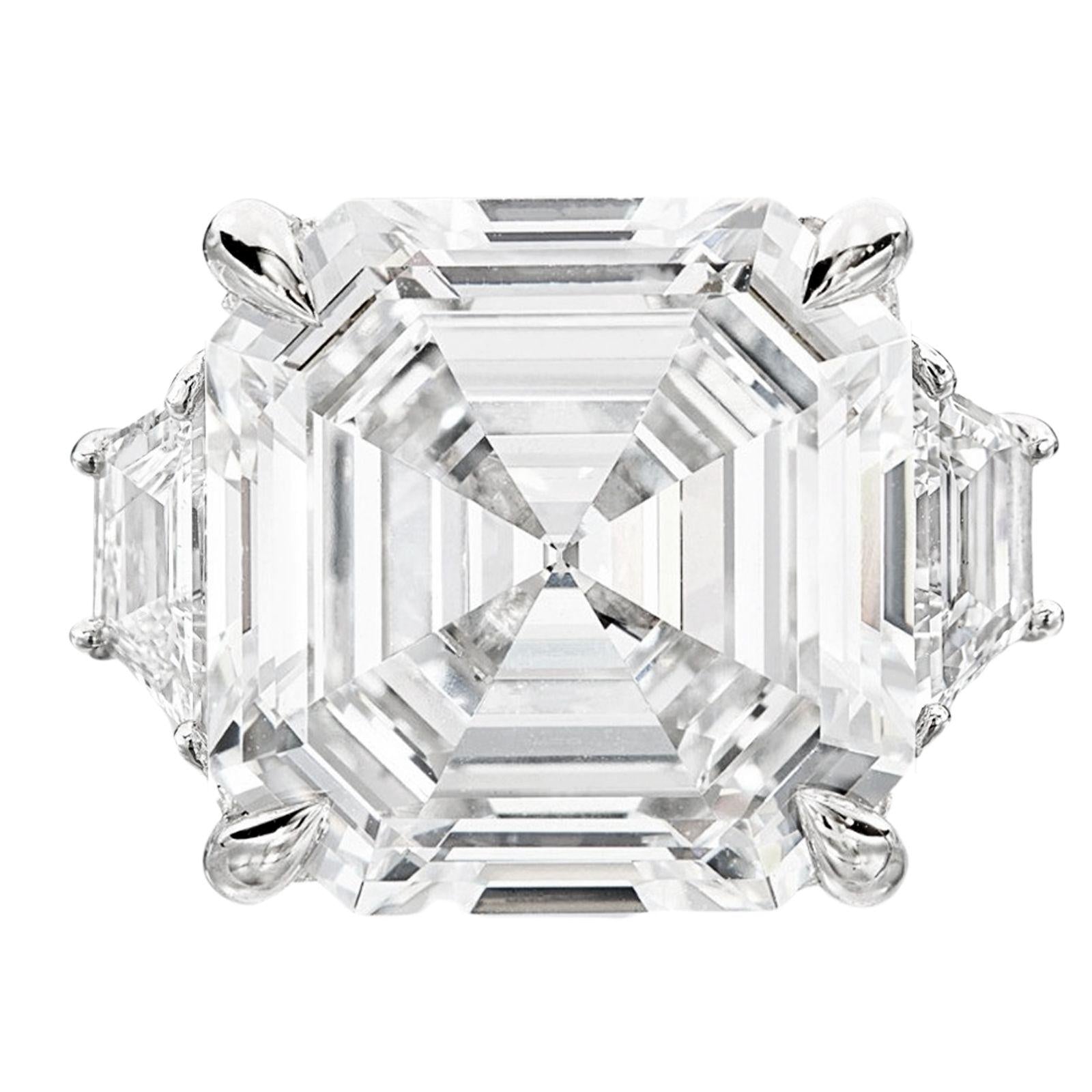 Verde 6ct IGI Certified Lab Grown Asscher Cut Diamond Ring
