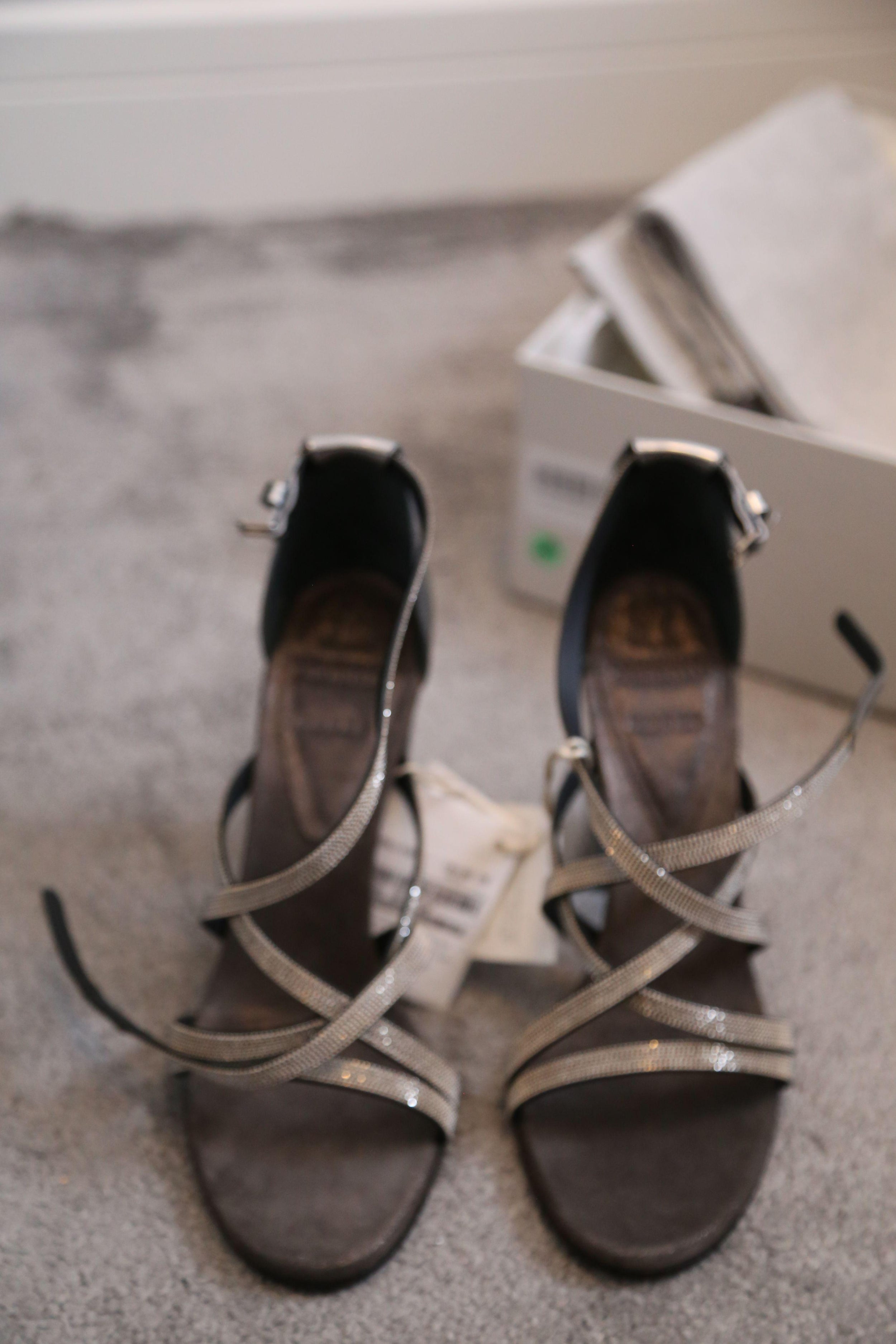 Monili Beaded Silver Leather Sandals