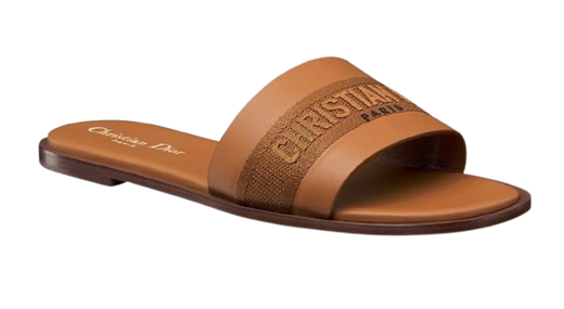 Dior Tan Leather Slides