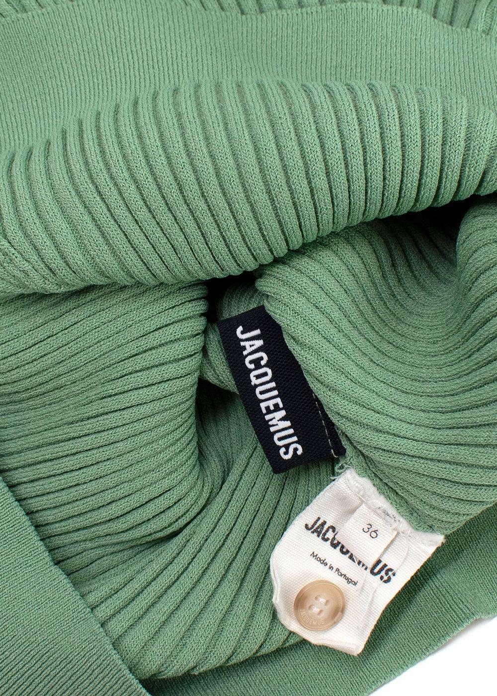 Jacquemus Sage Green Tordu Cold Shoulder Cardigan