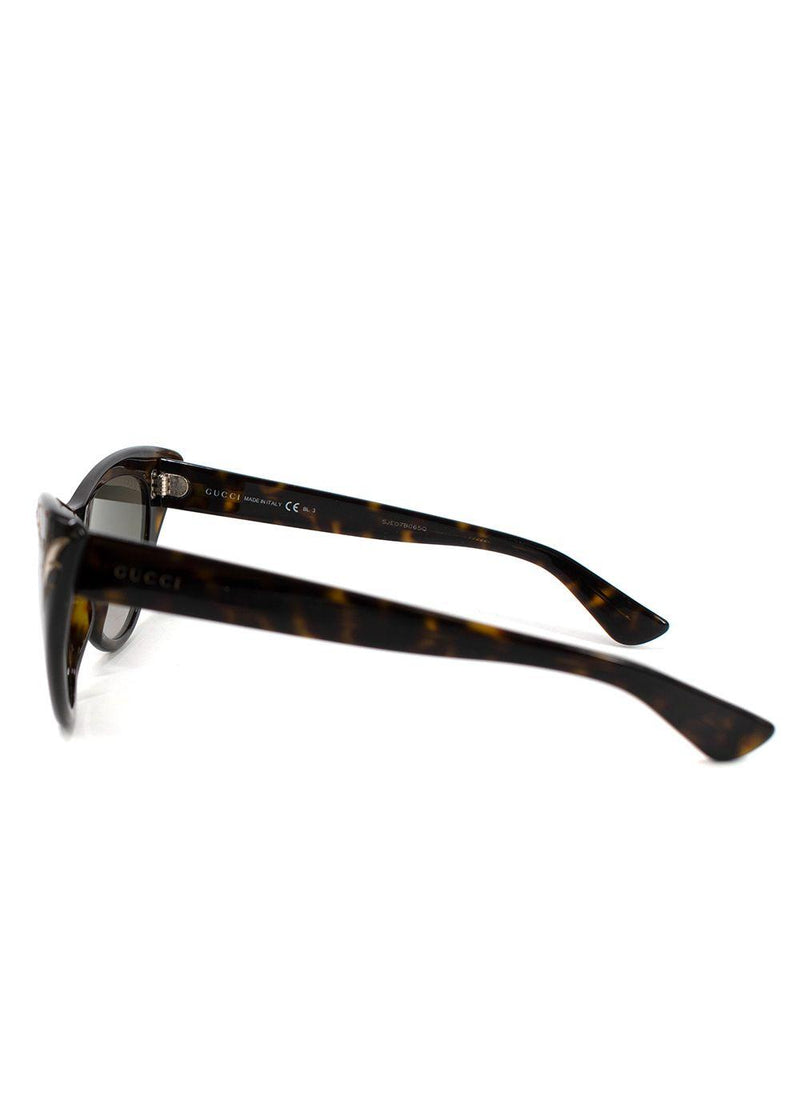 Gucci Brown Tortoiseshell Cat Eye Sunglasses