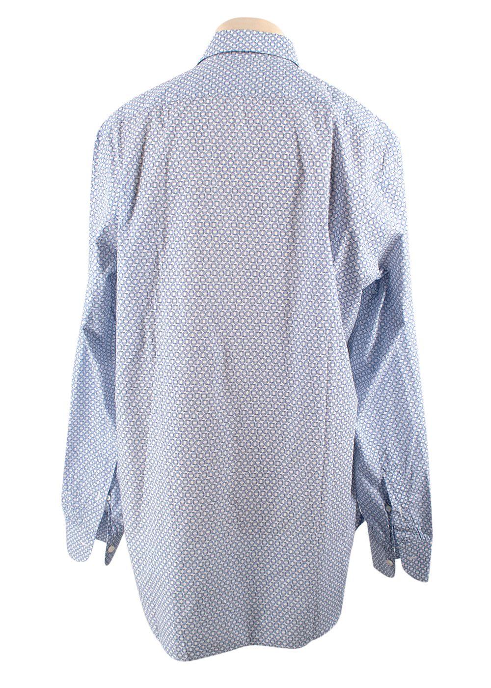 Cesare Attolini Napoli Blue Patterned Shirt