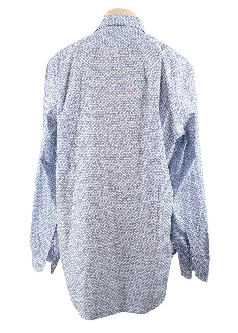Cesare Attolini Napoli Blue Patterned Shirt