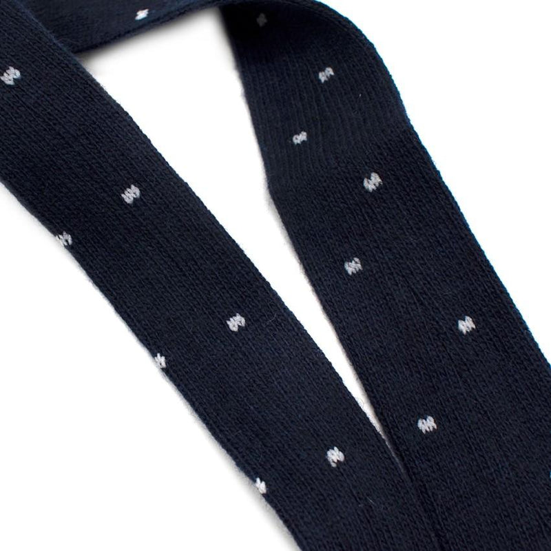 Roda Navy Knitted Polka Dot Tie