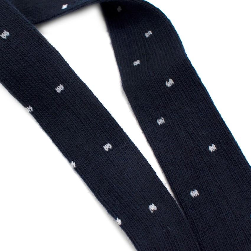 Roda Navy Knitted Polka Dot Tie