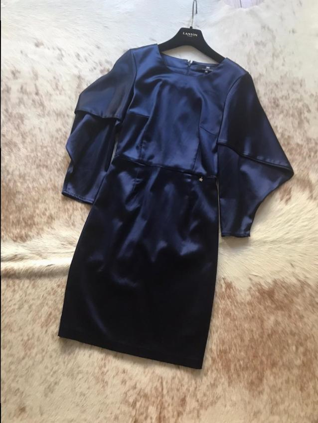 Elisabetta Franchi Blue Satin Dress