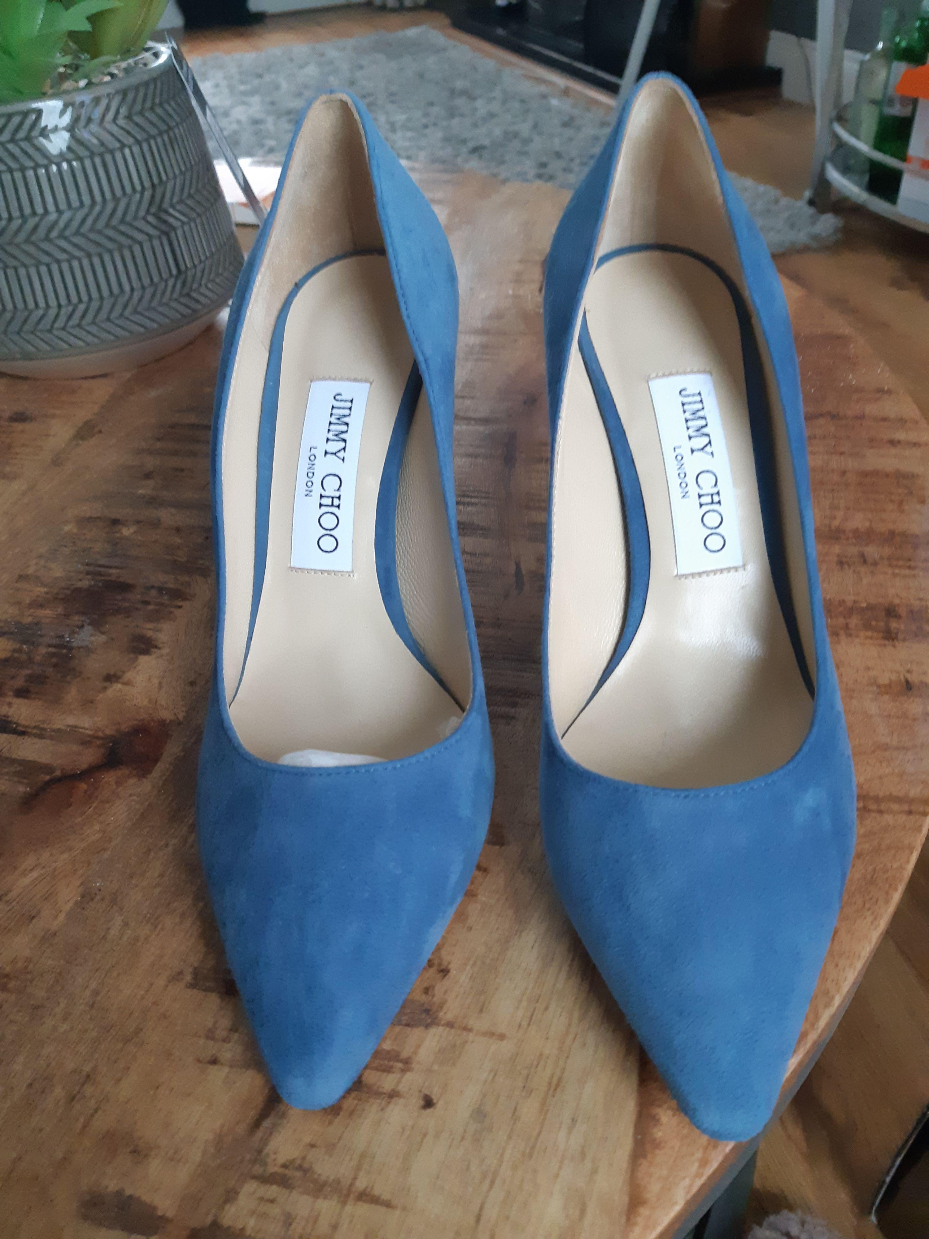 Romy 85 Blue Suede Pumps