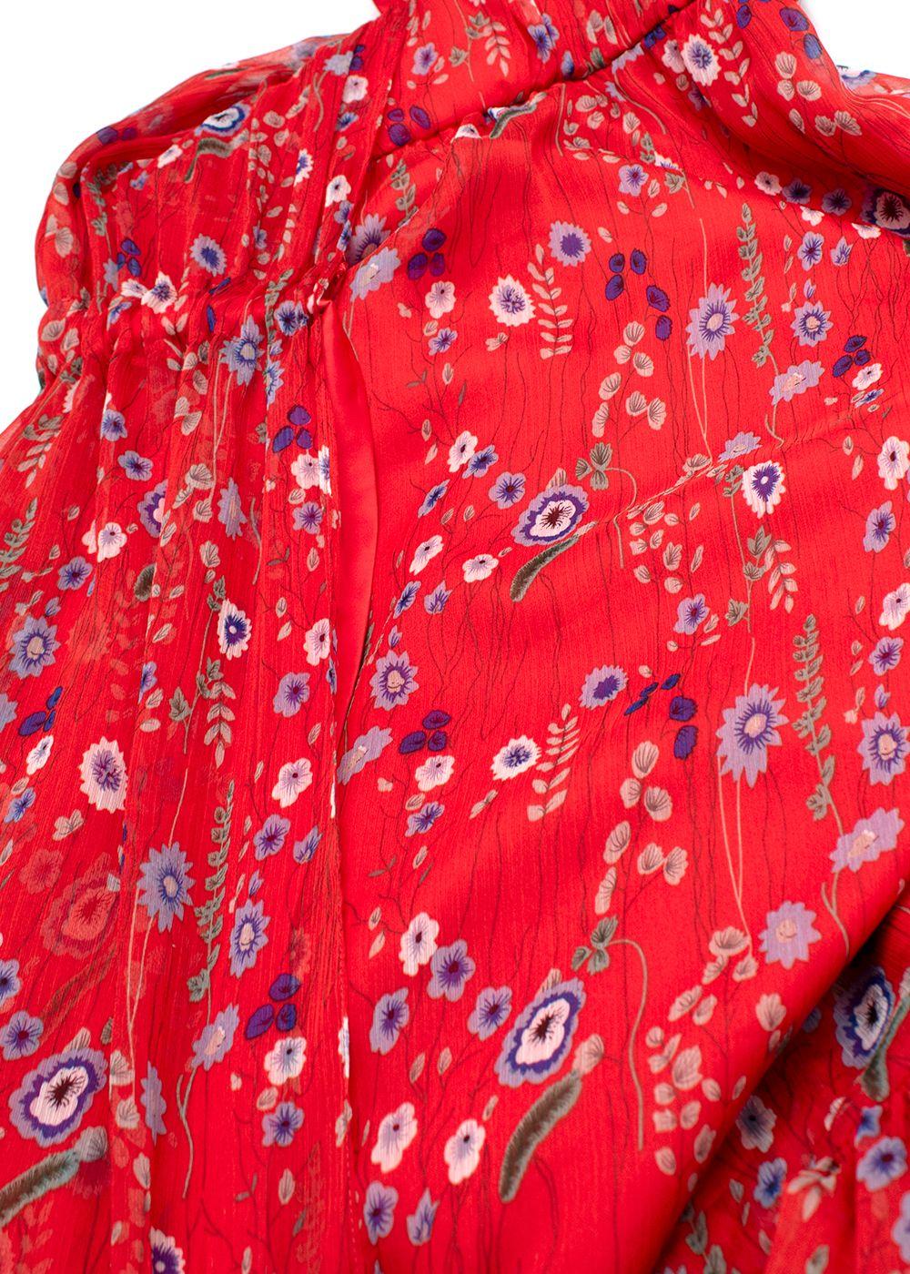 Alexis Pleated One-Shoulder Floral Dress