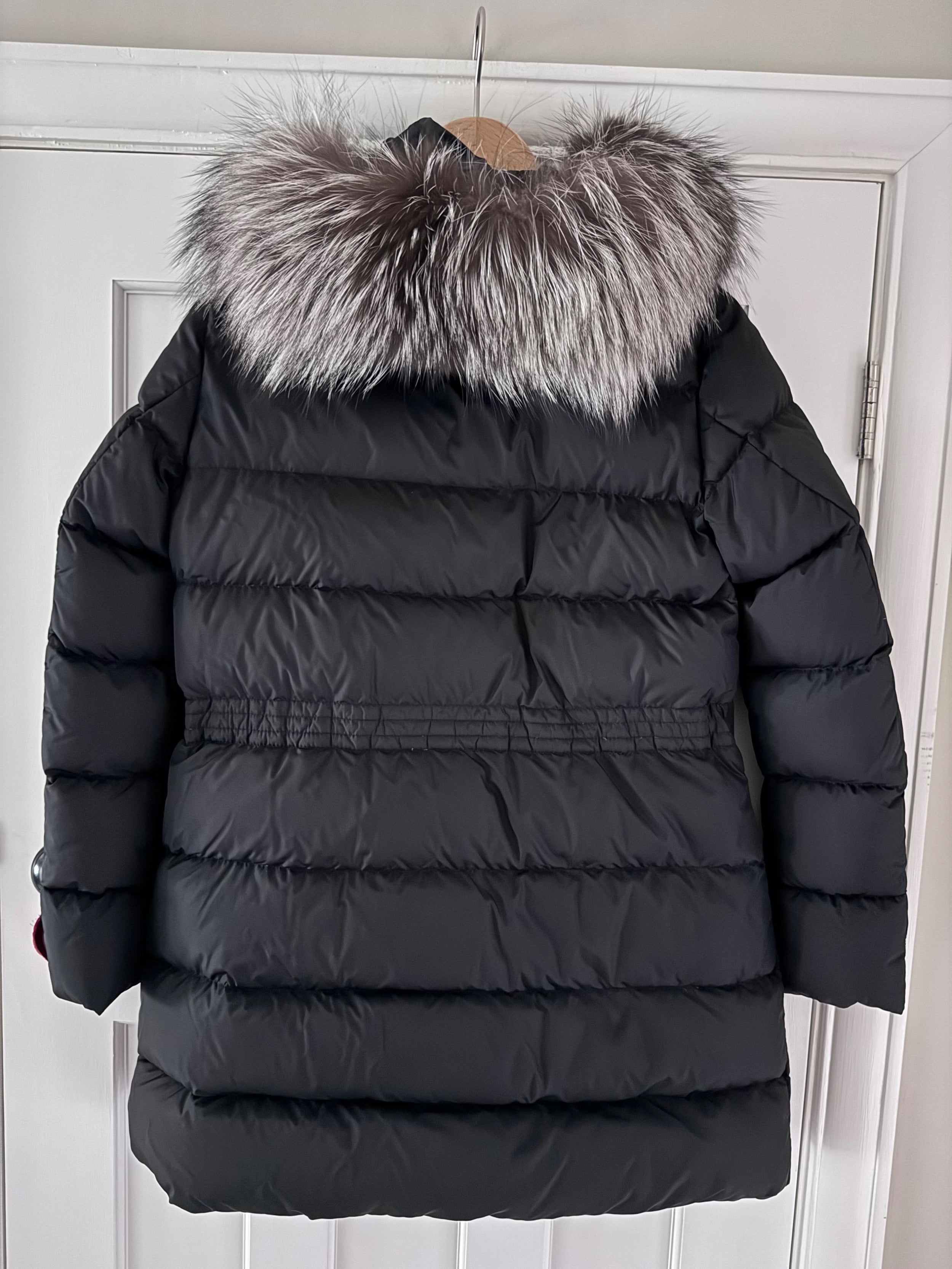 Moncler Black Fur Hooded Coat