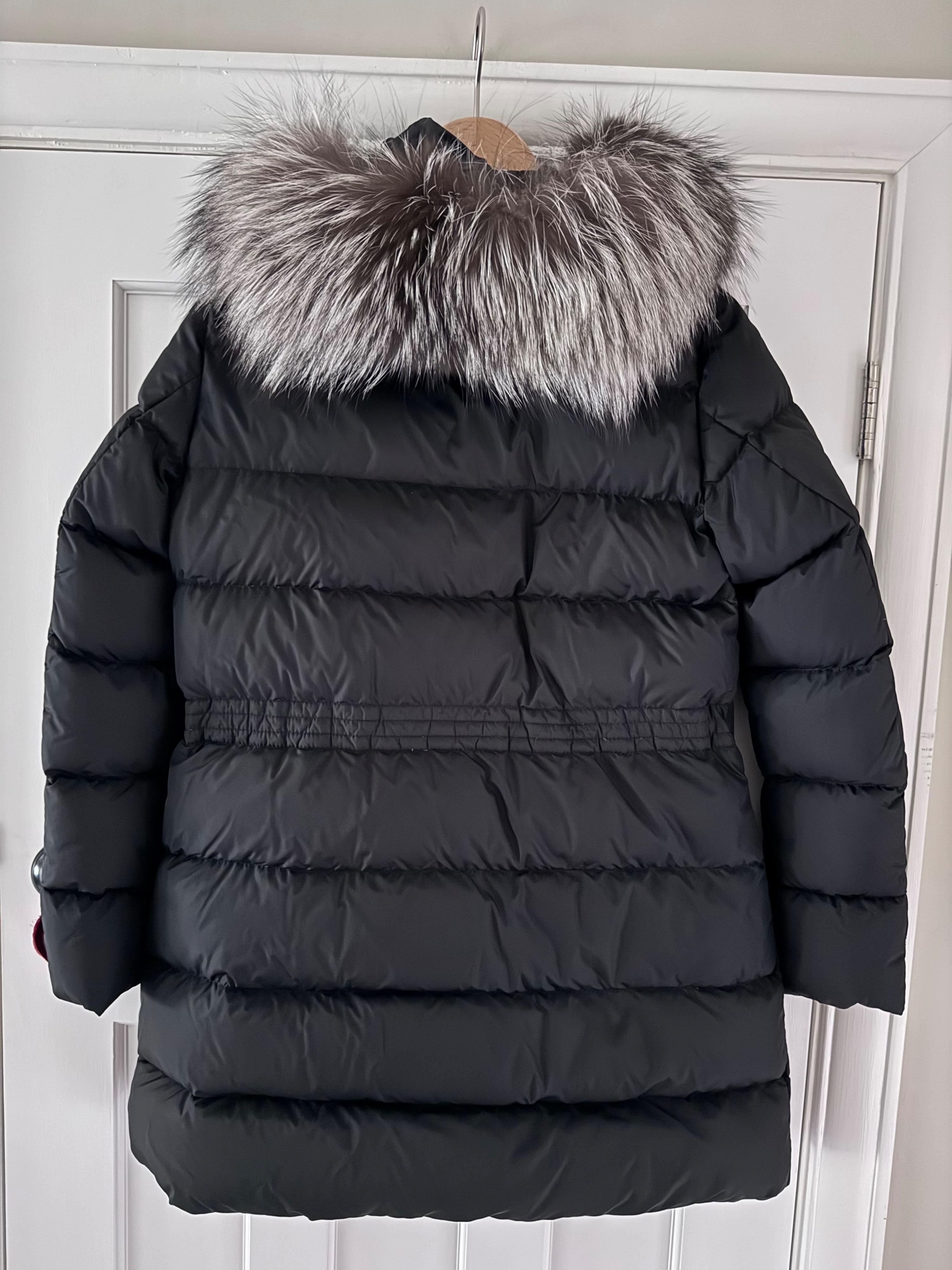 Moncler Black Fur Hooded Coat