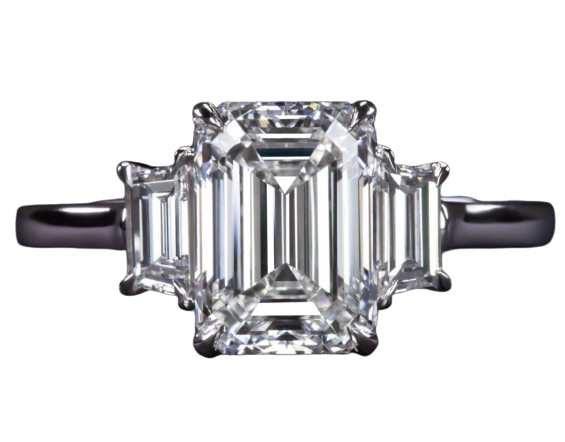Verde 2ct IGI Lab-grown Emerald Cut Diamond Ring