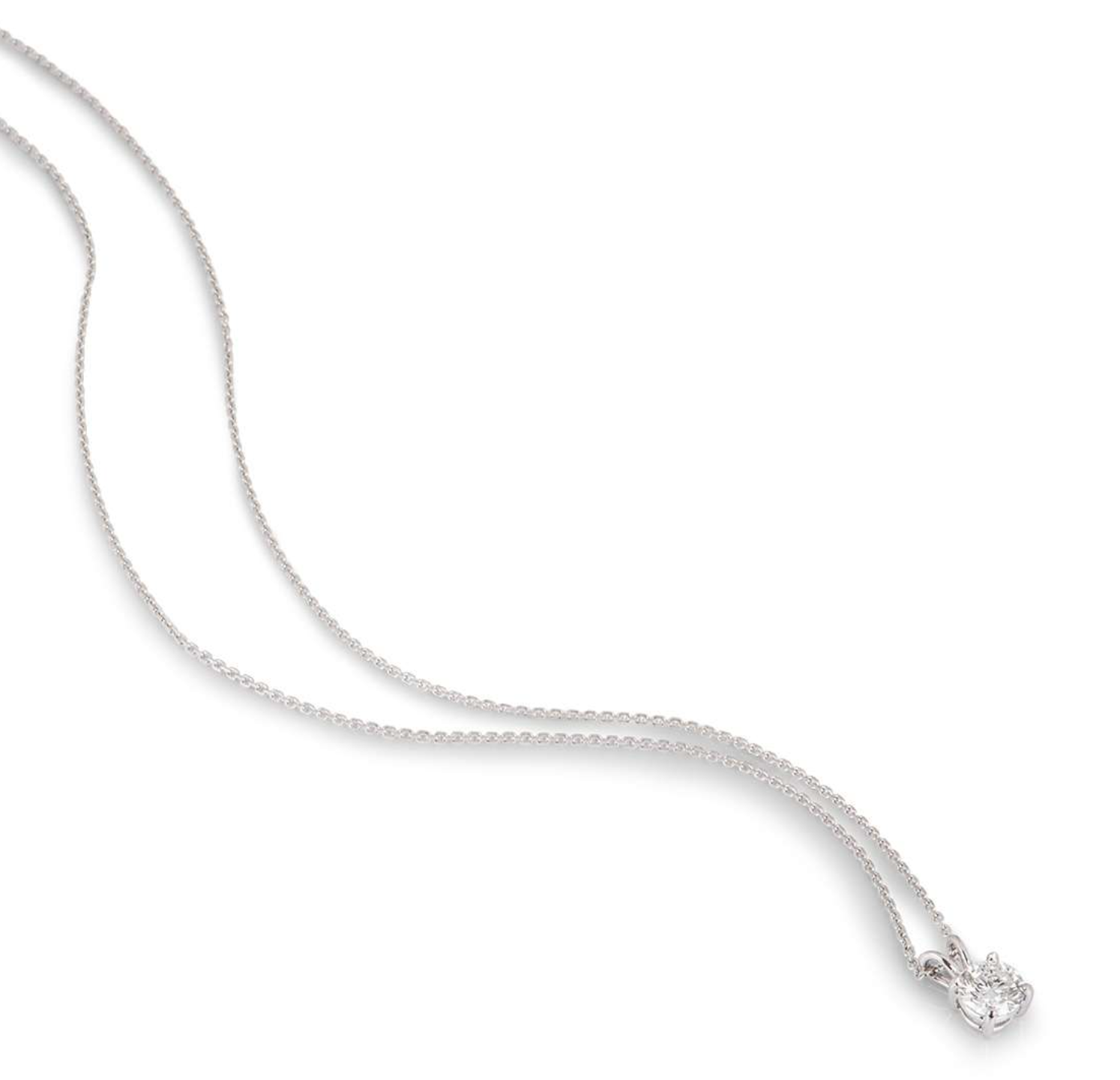 18ct white gold & white diamond pendant necklace 1.23ct