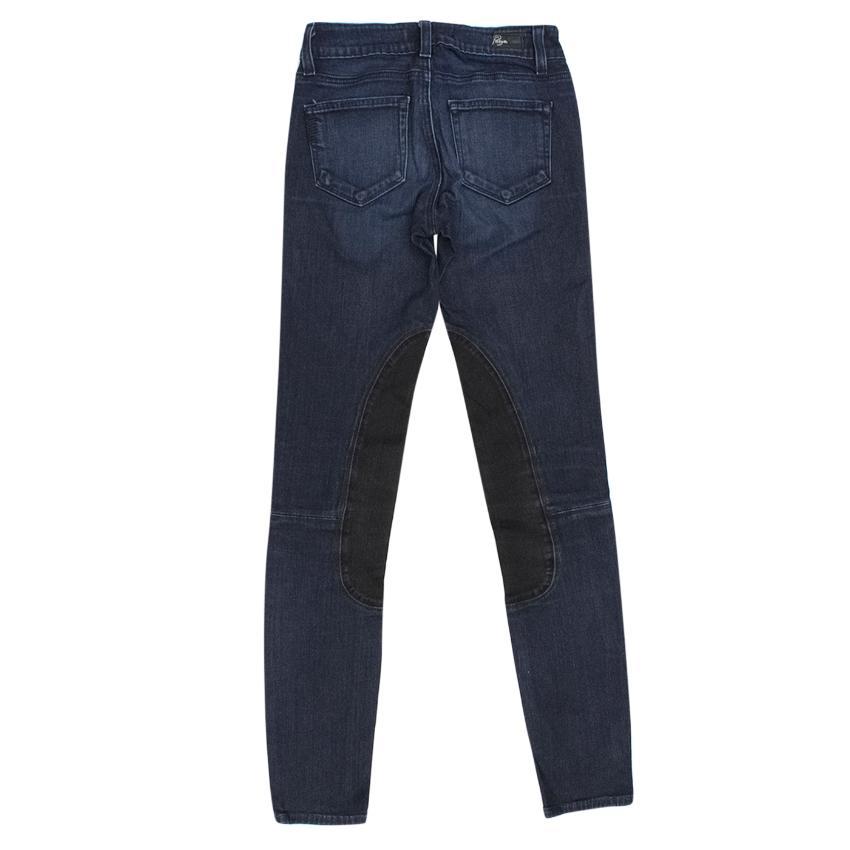 Paige Dark Navy Jeans With Black Patches