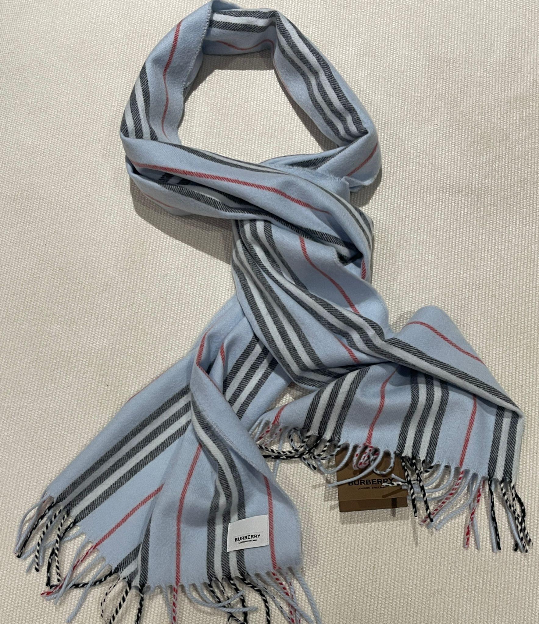 Blue Wool & Cashmere Scarf