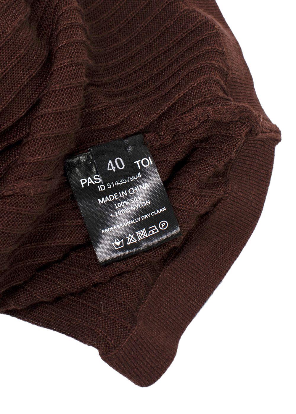 Dodo Bar Or Chocolate Brown Paya Ribbed Silk Shirt