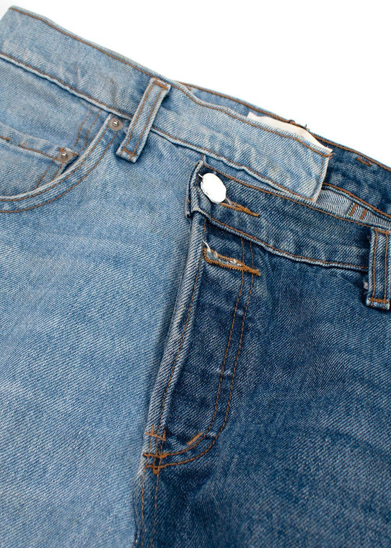 Monse Two-Tone Asymmetric Waistband Jeans