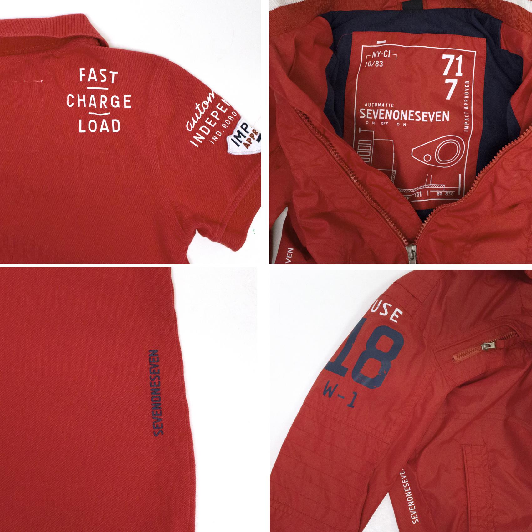 SevenOneSeven Red Jacket and Applique Polo Shirt