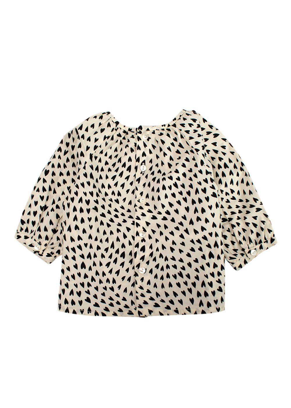 Bonpoint White and Black Heart Print Top (6 Months)