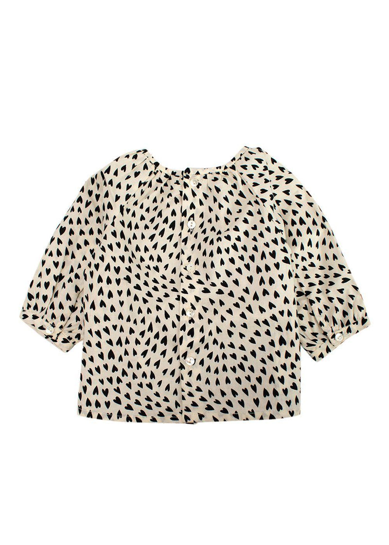 Bonpoint White and Black Heart Print Top (6 Months)