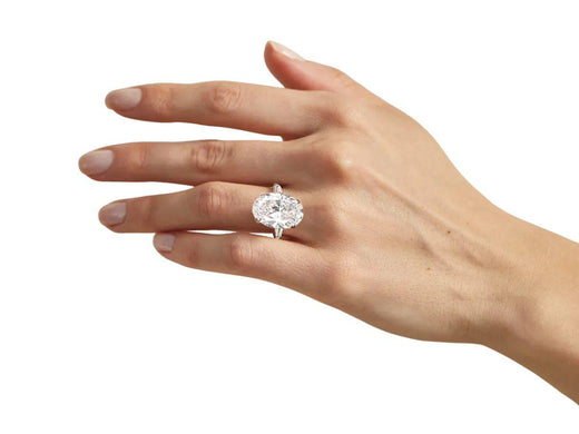 Verde 4ct IGI Certified Lab Grown Oval Cut Diamond Ring