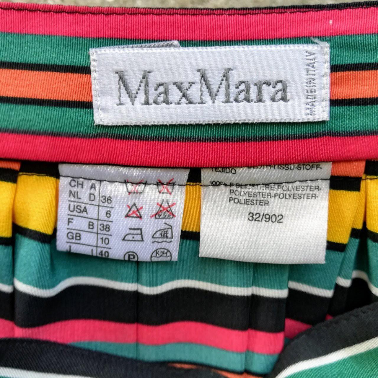 Multicolour striped crepe pleated skirt