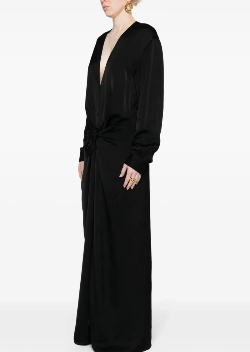 Toteme Knot-Detail Satin Dress