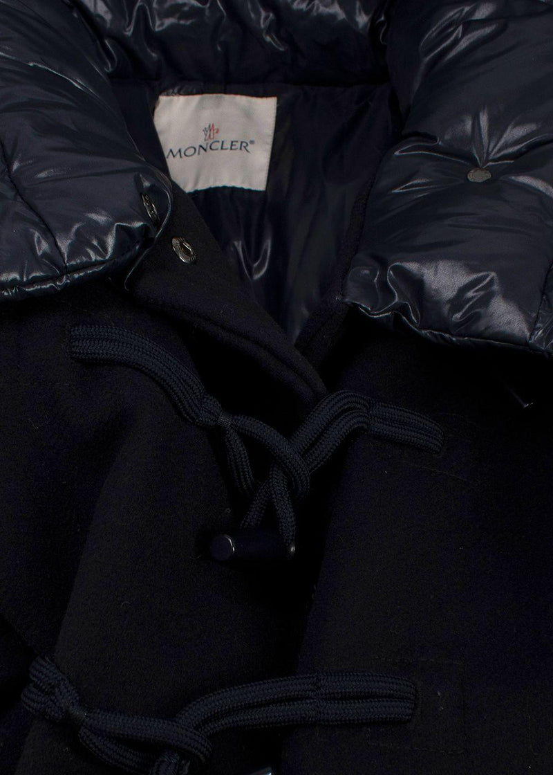Moncler Navy Cerdus Wool Puffer Coat