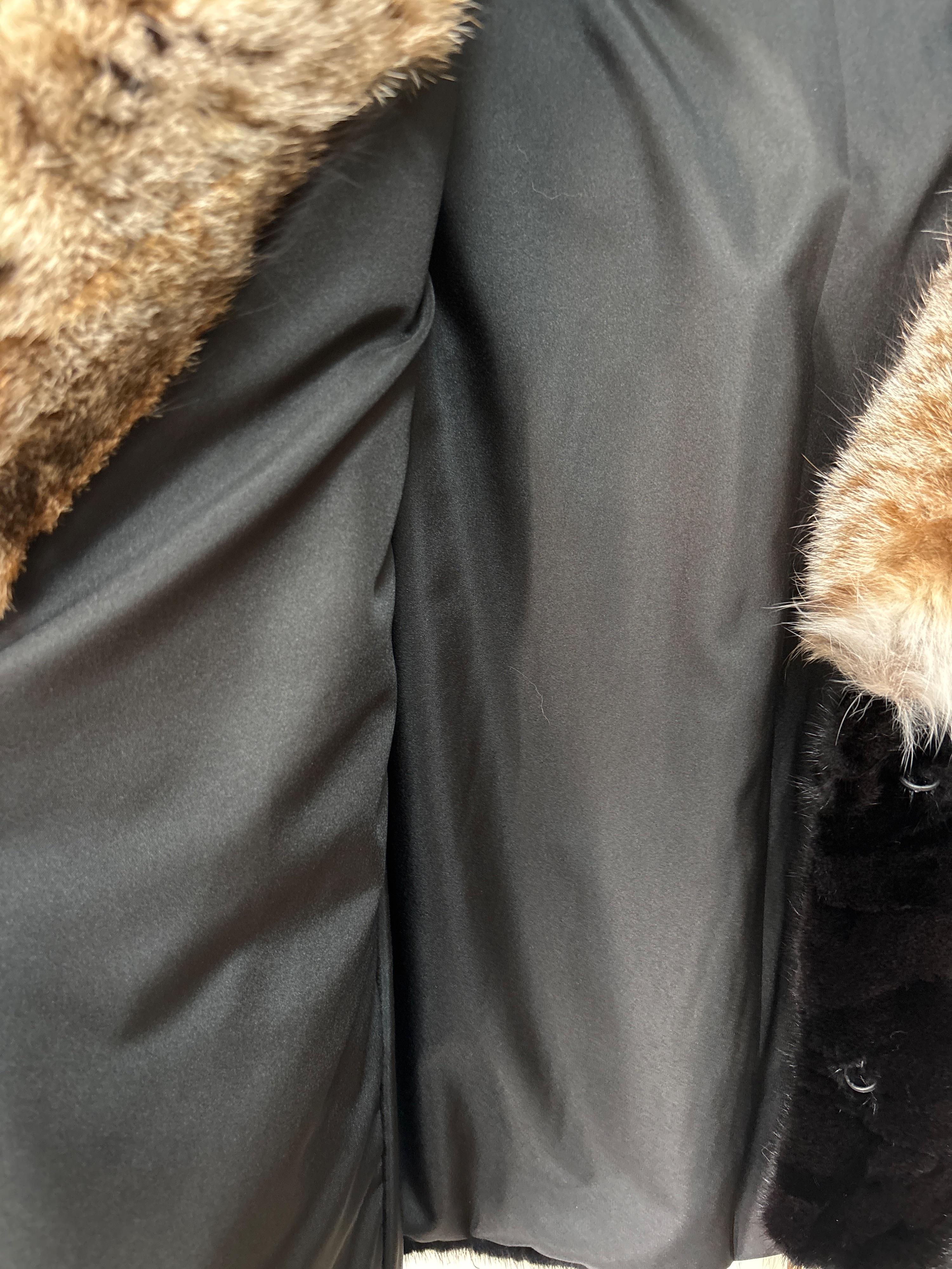 Bespoke Lightweight Black Mink /Bobcat Hooded Jacket