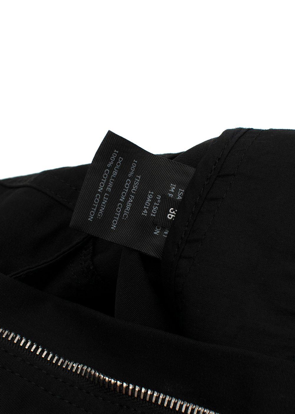Black Zip-Front Cargo Skirt
