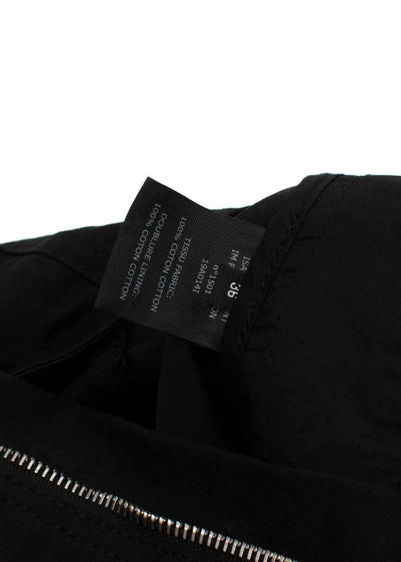 Black Zip-Front Cargo Skirt