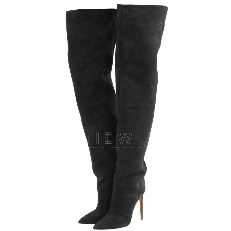 Alexandre Vauthier Black Suede Alex Boots