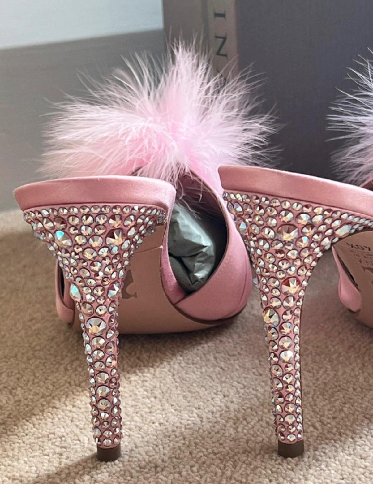 Gina Pink Satin Malibu Mules