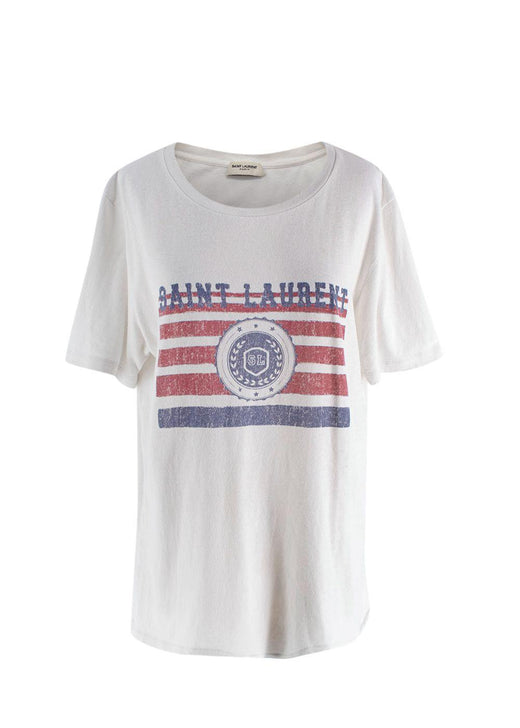 Saint Laurent White Flag League Tee