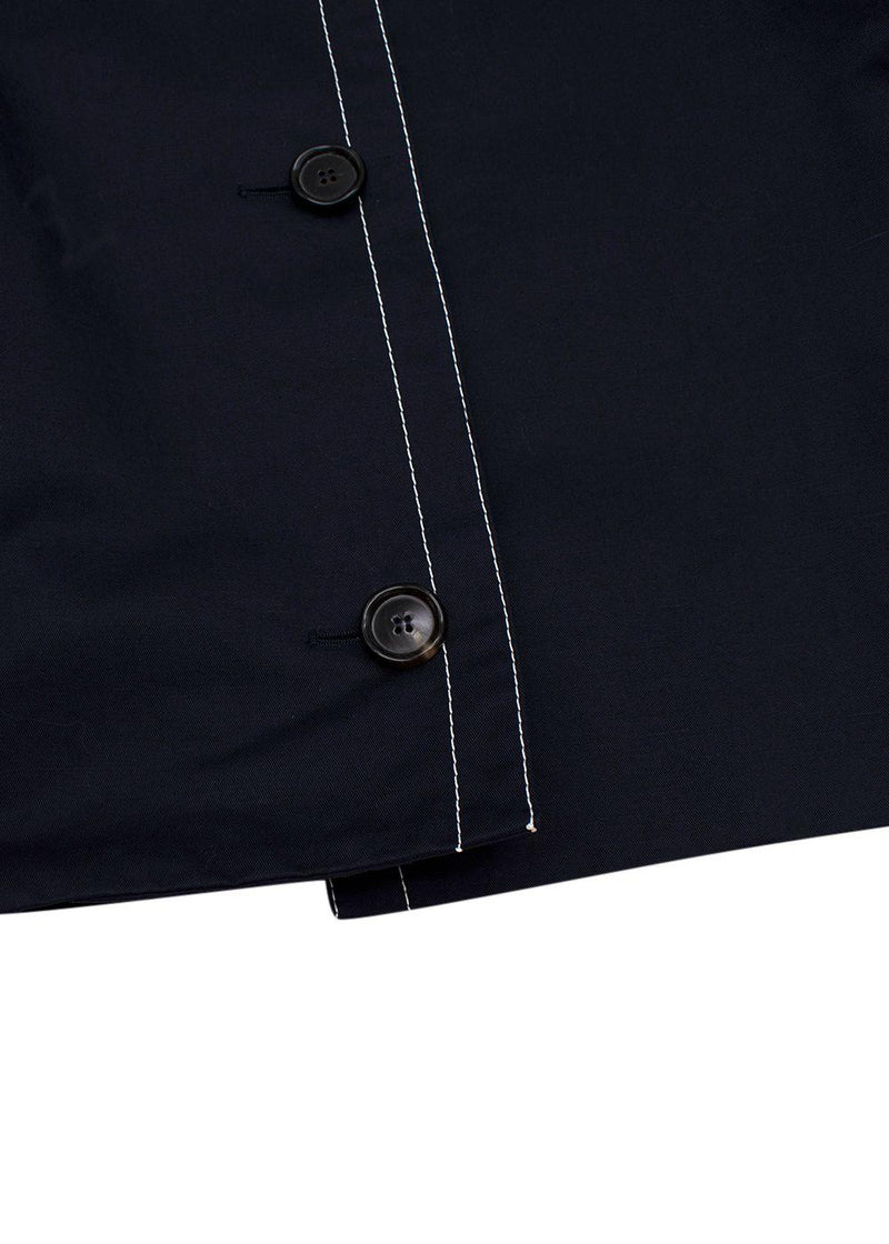 Marni Blue Boxy Jacket with Contrast Stitching