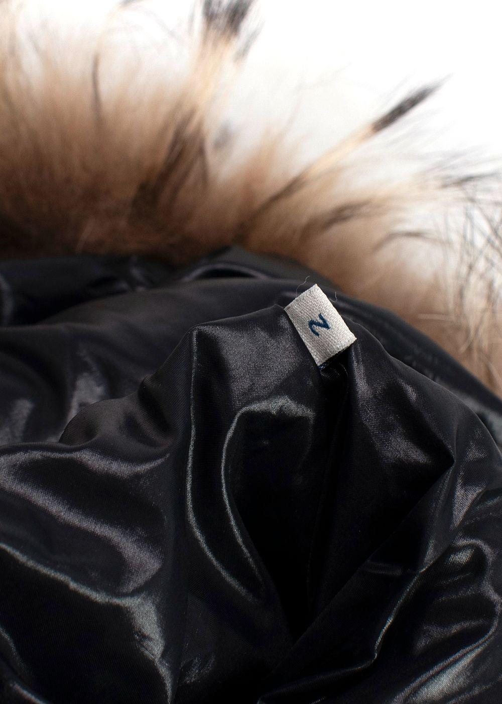 Moncler Brown Puffer Jacket with Fur Trim