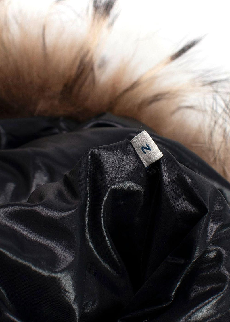 Moncler Brown Puffer Jacket with Fur Trim