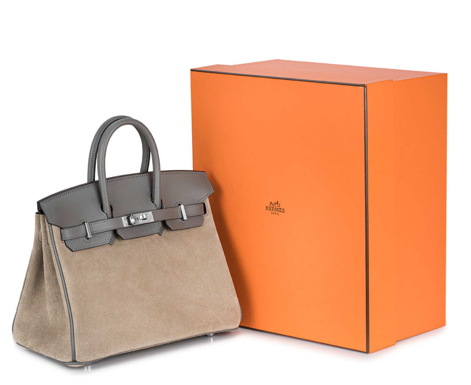 Hermes Gris Meyer & Gris Caillou Grizzly Birkin 25 PHW