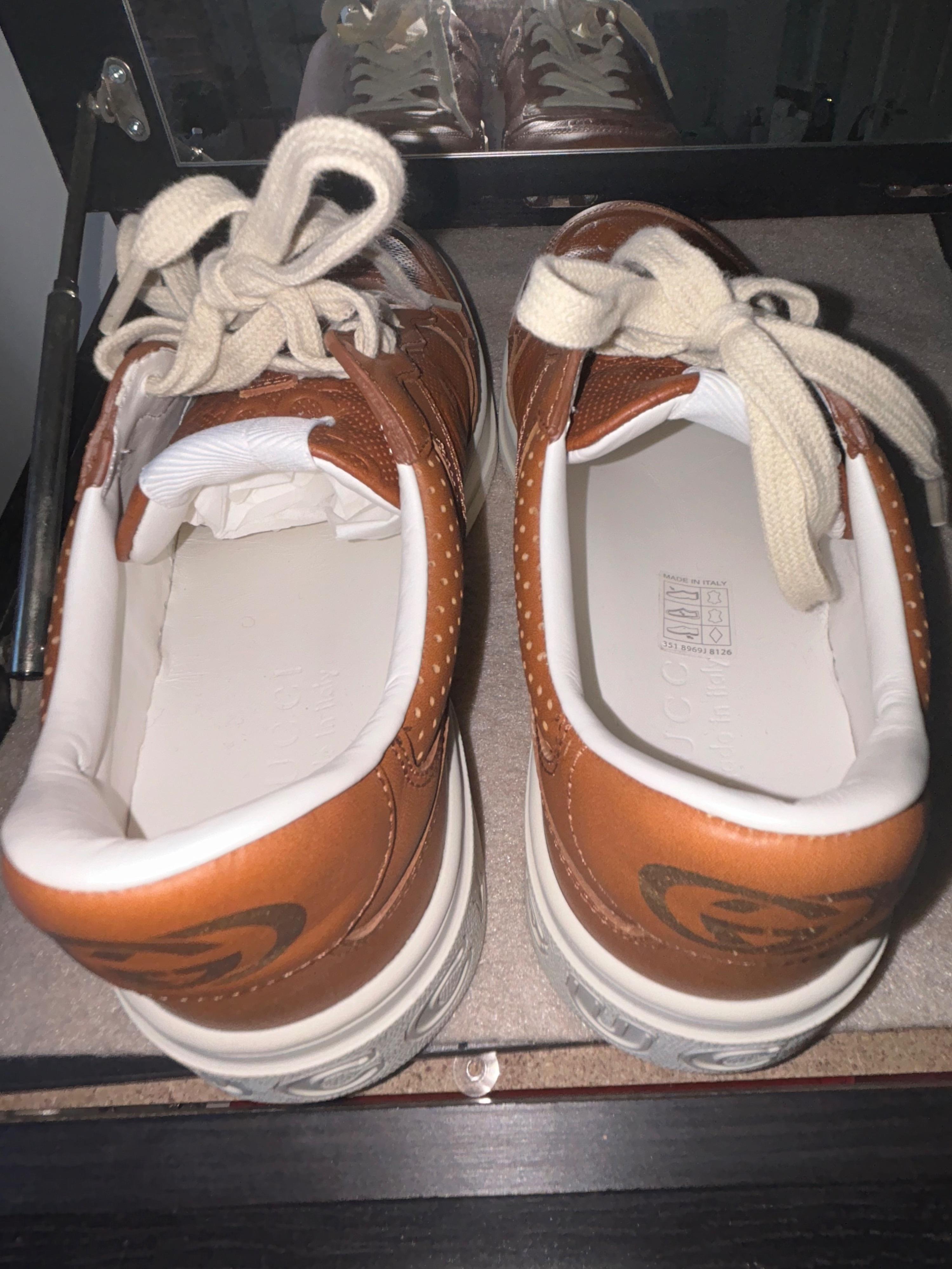 Tan GG Chunky B Men's Leather sneakers