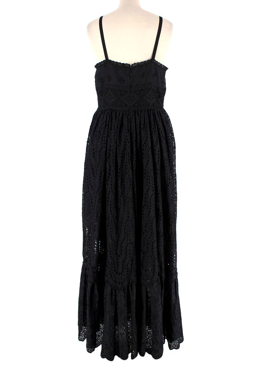Valentino Black Broderie Anglaise Maxi Dress