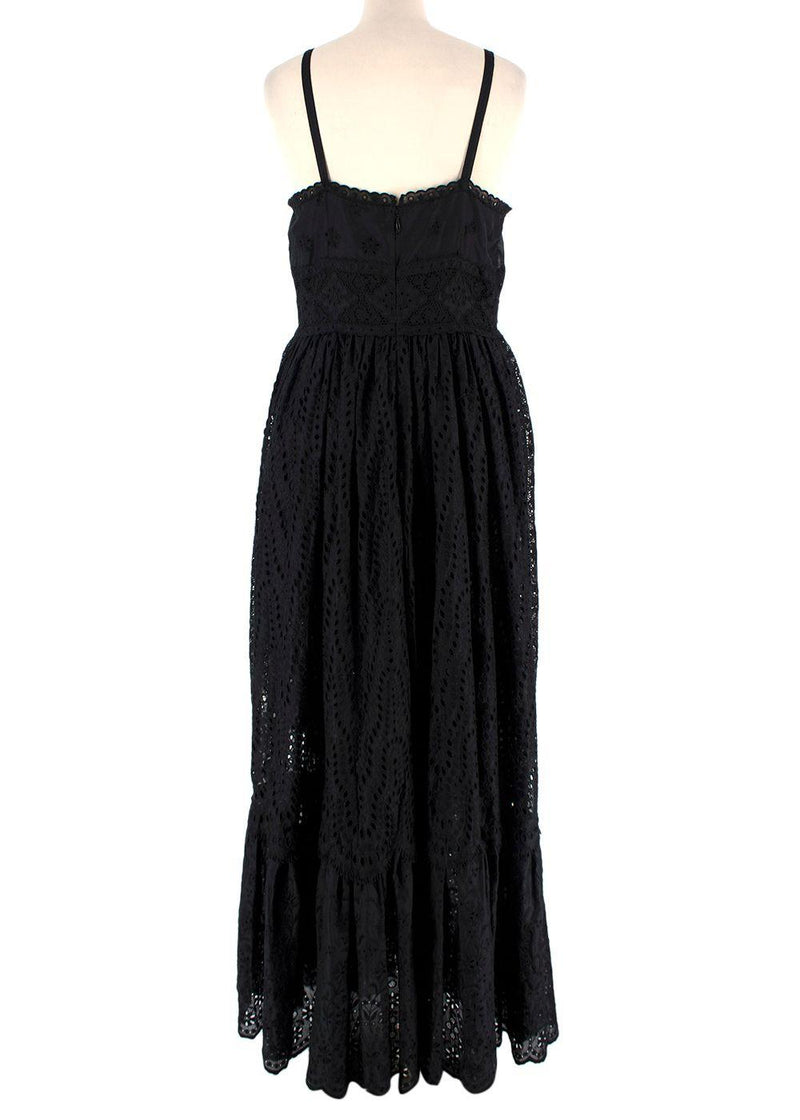Valentino Black Broderie Anglaise Maxi Dress