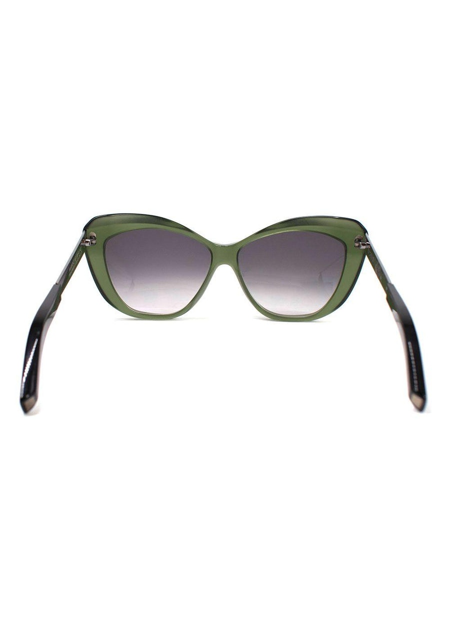 Sportmax Green Acetate Cat Eye Sunglasses
