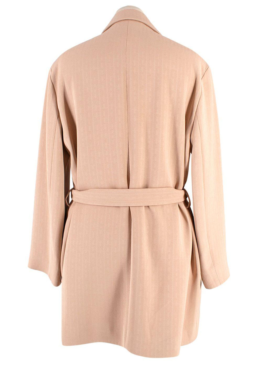 Hermes Rose Pierre De Lune Silk Cady H Wrap Jacket