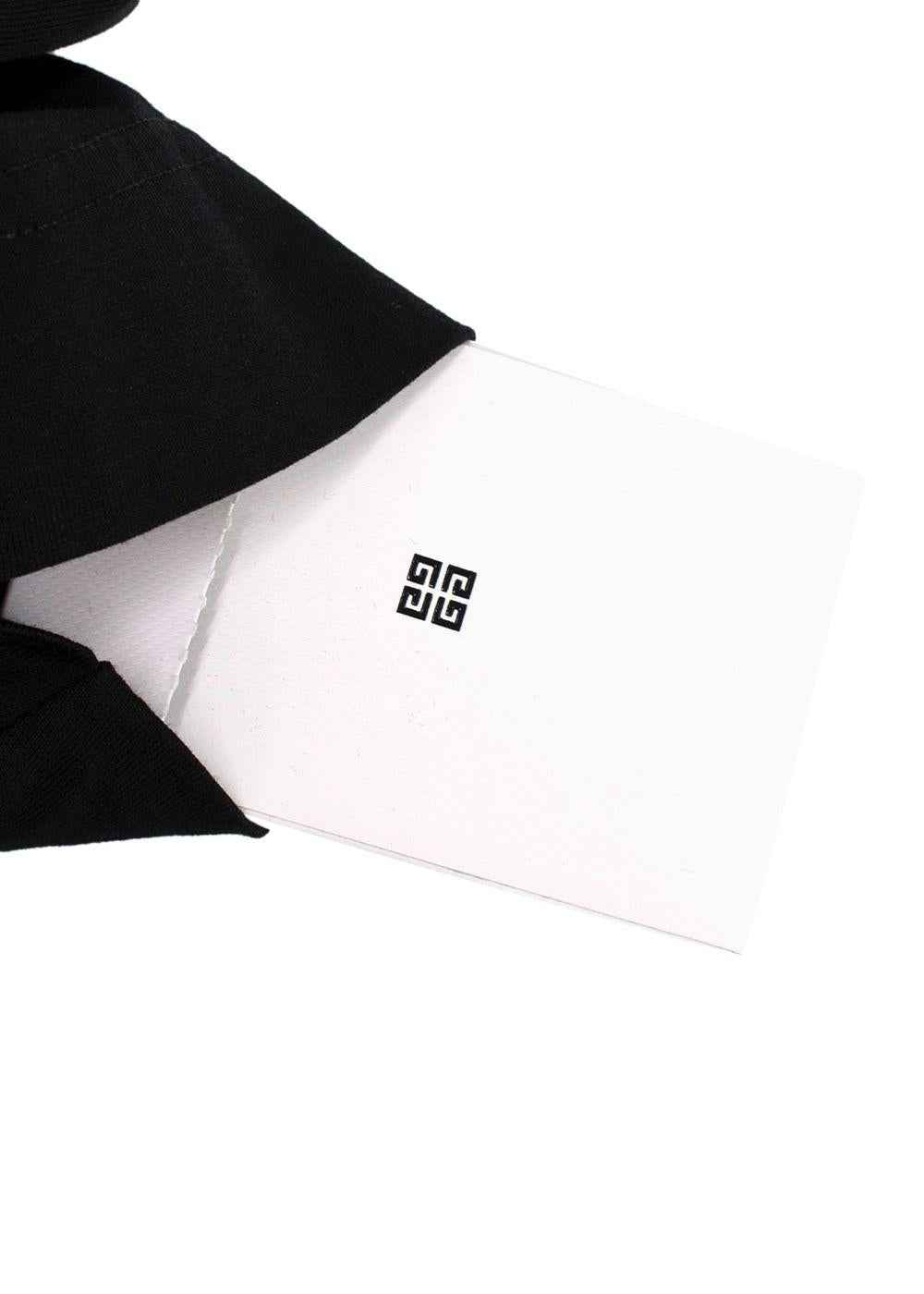 black t-shirt with white front logo